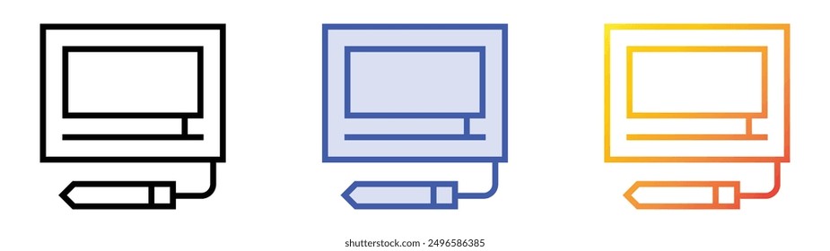 magnetic board icon. Linear, Blue Fill and Gradient Style Design Isolated On White Background