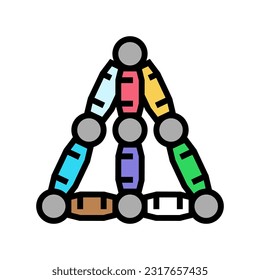 magnetic building set toy baby color icon vector. magnetic building set toy baby sign. isolated symbol illustration