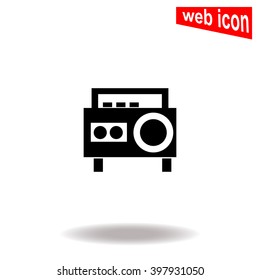 Magnetic cassette player icon.
