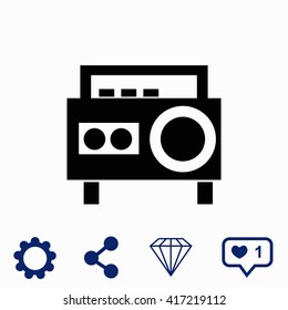 Magnetic cassette player icon.