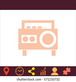 Magnetic cassette player  icon. Vector design.