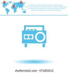 Magnetic cassette player  icon. Vector design. 