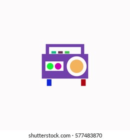 Magnetic cassette player  icon Vector design. Colored illustration.