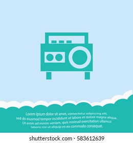 Magnetic cassette player  icon. Vector design.