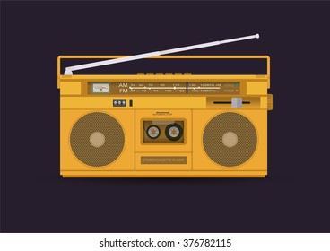 Magnetic cassette player, illustration