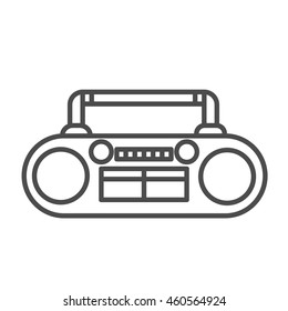 Magnetic cassette player linear icon. Tape recorder . Thin line design