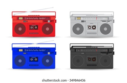 Magnetic cassette player. Vector