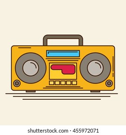 Magnetic cassette player. Vector flat