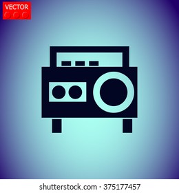 Magnetic cassette player vector icon.