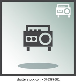 Magnetic cassette player vector icon.