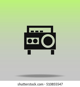 Magnetic cassette player vector icon