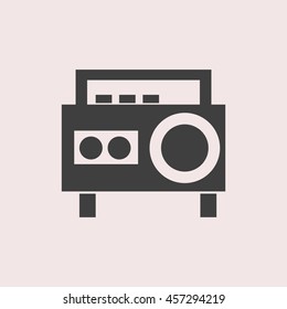 Magnetic cassette player web icon. Isolated illustration