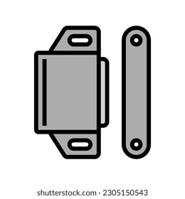 magnetische Fangen Hardware Möbel passend Farbsymbol Vektorgrafik. Beschickungsschild für die Möbel mit Magnetriegel. einzelne Symbolillustration