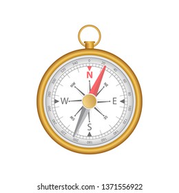 Magnetic compass vector illustration isolated on white background.