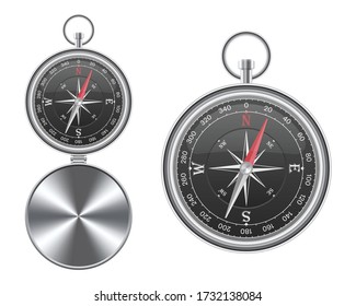 Magnetic compass vector illustration isolated on white background
