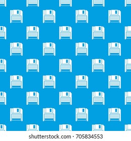Magnetic diskette pattern repeat seamless in blue color for any design. Vector geometric illustration