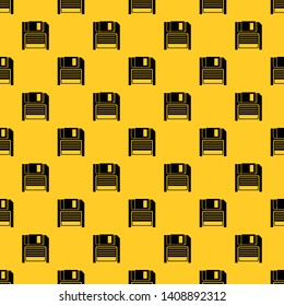 Magnetic diskette pattern seamless vector repeat geometric yellow for any design
