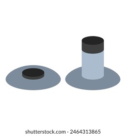 Tapón de puerta magnético Vector ilustración de dibujos animados aislado sobre un fondo blanco.