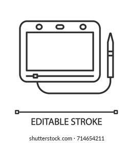Magnetic drawing board linear icon. Thin line illustration. Contour symbol. Vector isolated outline drawing. Editable stroke