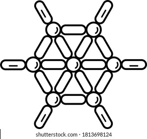 Juguete educativo magnético. Icono de contorno del vector.