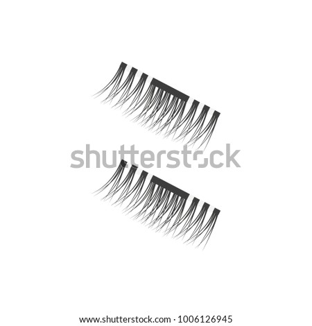 Magnetic eyelashes. Vector illustration.