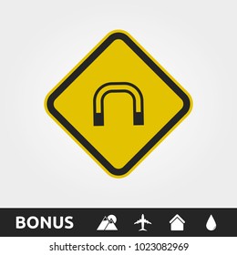 Magnetic field Caution Square Sign