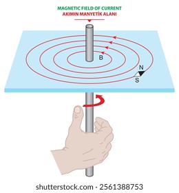 Magnetic field generated by current in straight wire