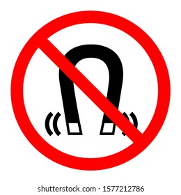 Magnetic Field Hazard Symbol Sign, Vector Illustration, Isolate On White Background Label .EPS10