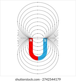 Magnetic Field Icon, Magnetic Influence Icon Vector Art Illustration
