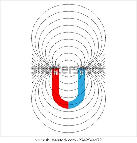 Magnetic Field Icon, Magnetic Influence Icon Vector Art Illustration