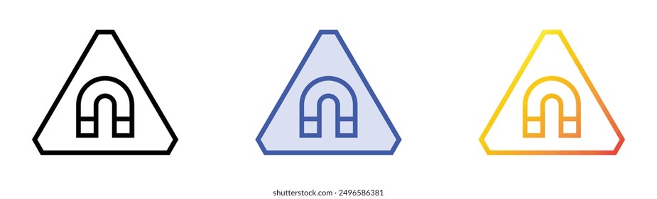 magnetic field icon. Linear, Blue Fill and Gradient Style Design Isolated On White Background
