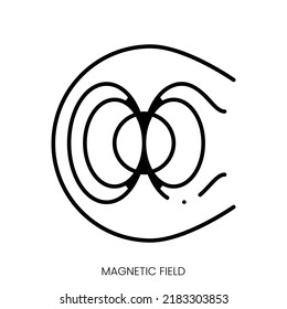 magnetic field icon. Linear style sign isolated on white background. Vector illustration