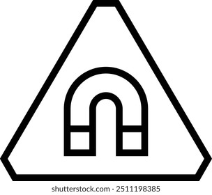 Magnetfeld-Symbol. Dünnes lineares Design einzeln auf weißem Hintergrund
