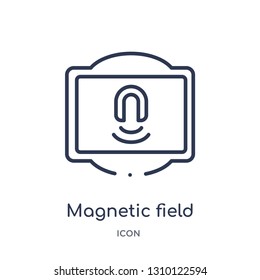 magnetic field icon from traffic signs outline collection. Thin line magnetic field icon isolated on white background.