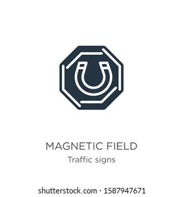 Magnetic field icon vector. Trendy flat magnetic field icon from traffic signs collection isolated on white background. Vector illustration can be used for web and mobile graphic design, logo, eps10