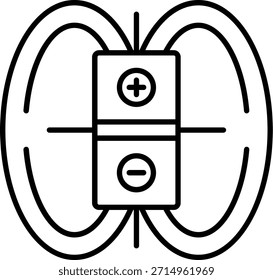 Icono de Vector de línea de campo magnético Diseño