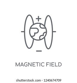 Magnetic field linear icon. Modern outline Magnetic field logo concept on white background from ASTRONOMY collection. Suitable for use on web apps, mobile apps and print media.