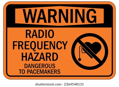 Magnetic field and pacemaker warning sign and labels