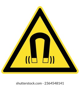 Magnetic field and pacemaker warning sign and labels