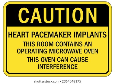 Magnetic field and pacemaker warning sign and labels