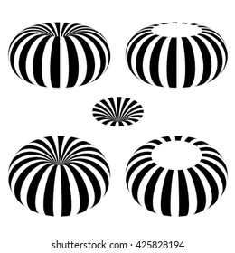 magnetic field toroid black symbol vector