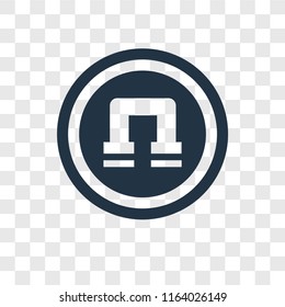 Magnetic field vector icon isolated on transparent background, Magnetic field logo concept