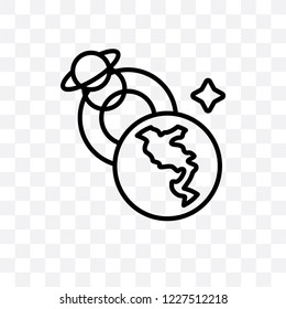 Magnetic field vector linear icon isolated on transparent background, Magnetic field transparency concept can be used for web and mobile