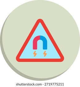 Icono de estilo de círculo plano magnético
