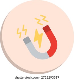 Icono de estilo de círculo plano magnético