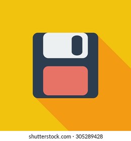 Magnetic floppy disc icon. Flat vector related icon with long shadow for web and mobile applications. It can be used as - logo, pictogram, icon, infographic element. Vector Illustration.