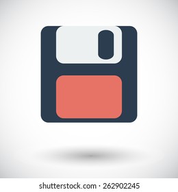 Magnetic floppy disc. Single flat icon on white background. Vector illustration.