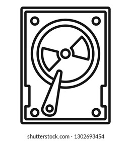 Magnetic hard disk icon. Outline magnetic hard disk vector icon for web design isolated on white background