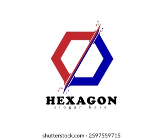 magnetic hexagon vector logo design illustration for company