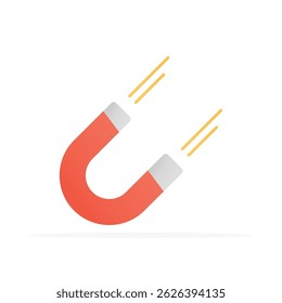 Icono magnético, Vector plano coloreado. Diseño moderno y minimalista.